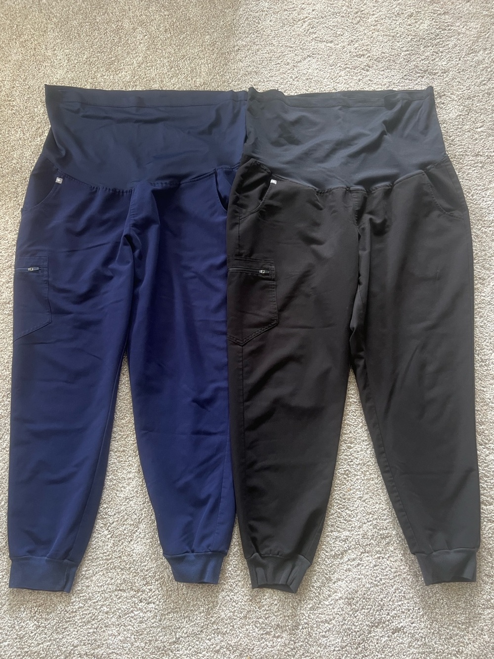Set of Figs Maternity Jogger Pants - Navy and Black